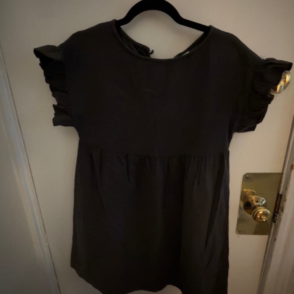 Billabong womens Black Ruffle Sleeve Casual Dress